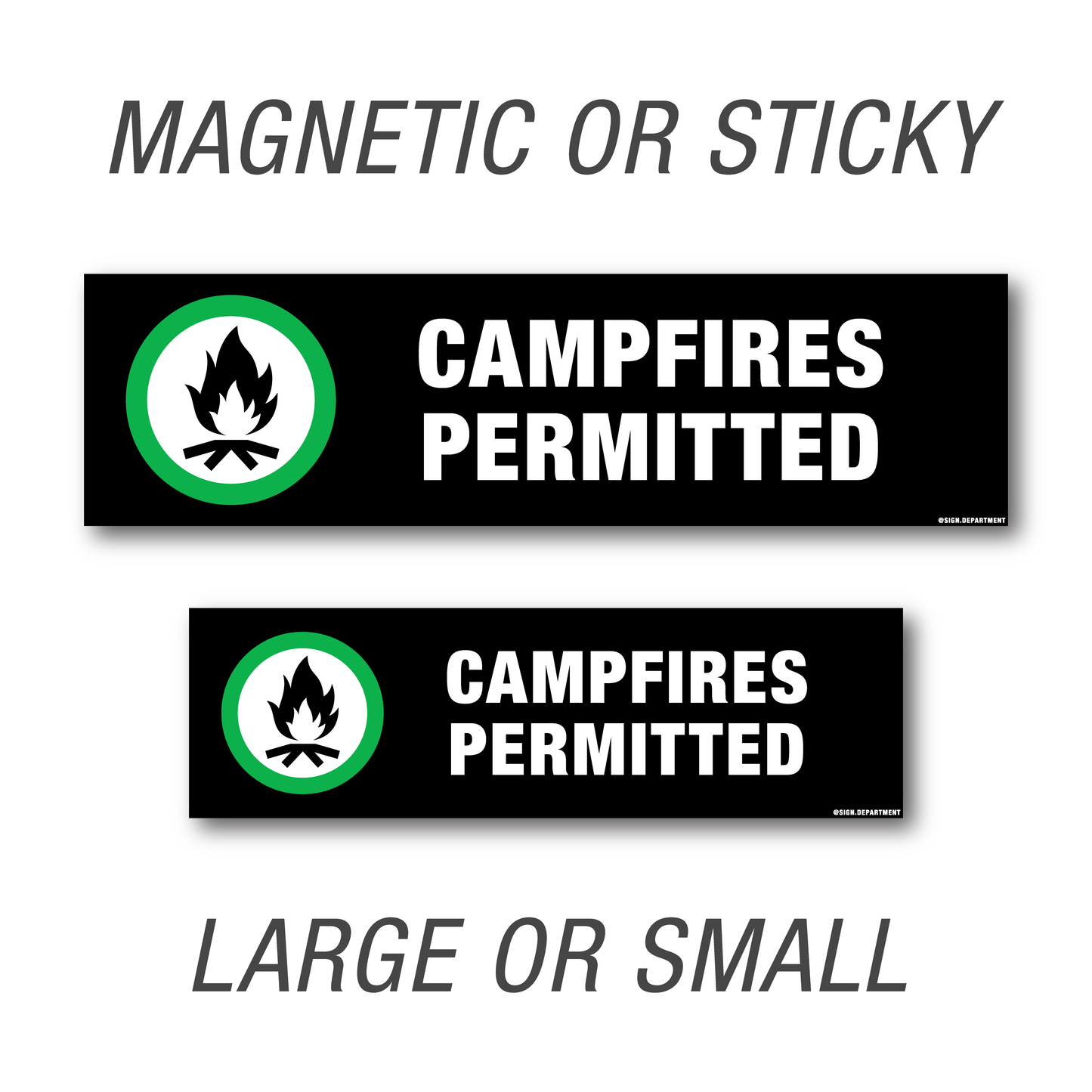 #043 Campfires Permitted Decal